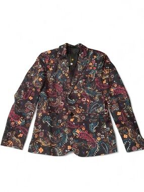 Men's Black Paisley Print Blazer